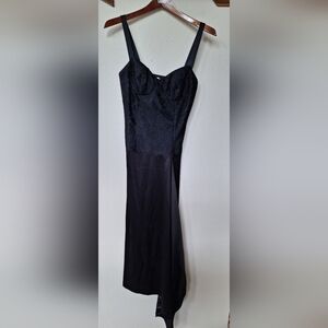 Angelo Tarlazzi Womens Black Lace Bodice Asymmetrical Hem Dress. Size 38 (EU)